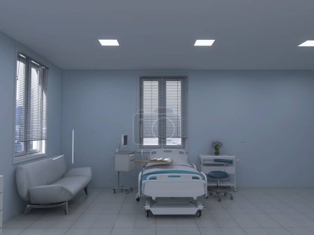 Foto de Interior del hospital, representación 3d, ilustración 3d - Imagen libre de derechos