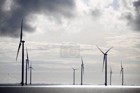 Großaufnahme einer Windkraftanlage Die Niederlande