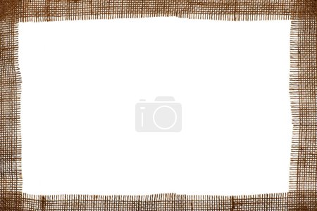 Photo for Background frame made of burlap stripes in natural colors.Stripes in natural colors. - Royalty Free Image