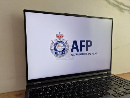 Photo for Konskie, Poland - May 28, 2023: AFP Australian Federal Police logo displayed on laptop pc screen - Royalty Free Image