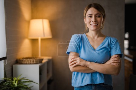 Photo for Portrait of young attractive smiling nurse. Hoome nurse. Caucasian woman working in nursing home. Beautiful young nurse woman wearing uniform and stethoscope. - Royalty Free Image