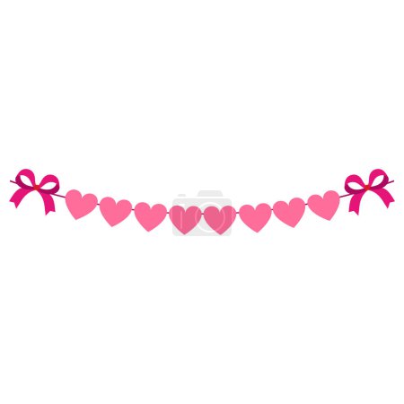 Photo for Valentine's day background with hearts and ribbon on a white background. - Royalty Free Image