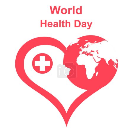 Photo for World Health Day.Earth globe with heart on white background - Royalty Free Image