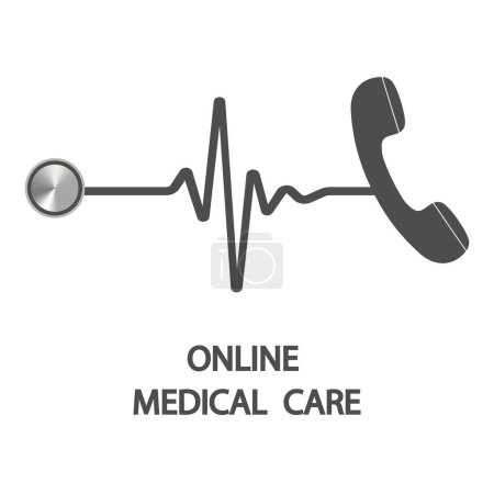 Photo for Online medical care icon. Flat illustration of online medical care icon for web design - Royalty Free Image