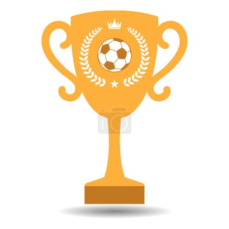 Photo for Trophy Cup with a soccer ball on a white background. - Royalty Free Image