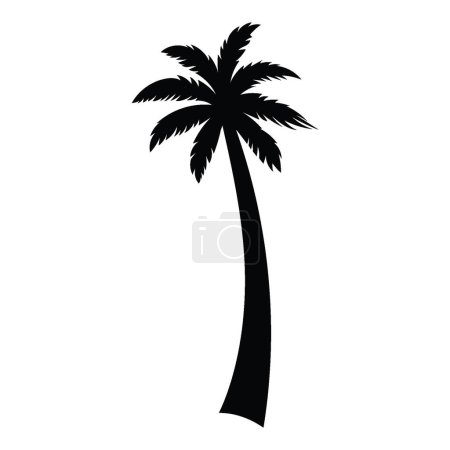 Foto de Una silueta de palmera datilera. Ilustración vectorial de silueta, aislada sobre fondo blanco. - Imagen libre de derechos