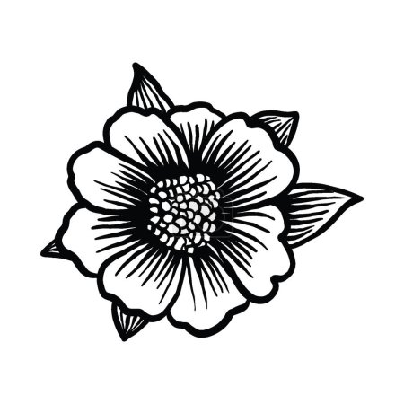 Foto de Elementos gráficos florales, estilo garabato. Flores y plantas ilustraciones dibujadas a mano - Imagen libre de derechos