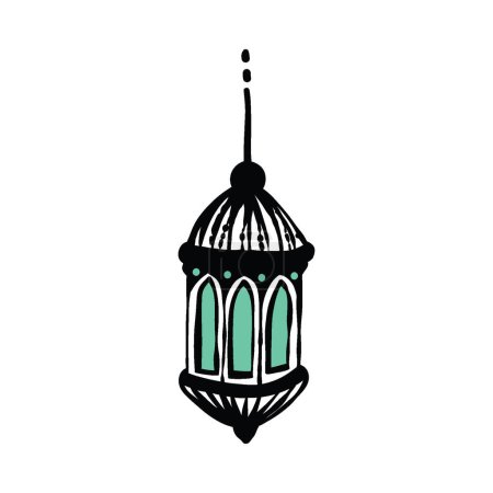 Foto de Ramadan Kareem linterna colgante, iconos de la línea de la lámpara. Elemento de diseño árabe. Decoración islámica. Guirnalda de bienvenida. Festival musulmán. Ilustración vectorial. - Imagen libre de derechos