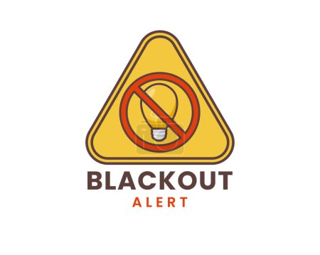 Téléchargez les illustrations : Blackout icône de panne de courant symbole autocollant. Pas de symbole d'électricité avec lampe - en licence libre de droit