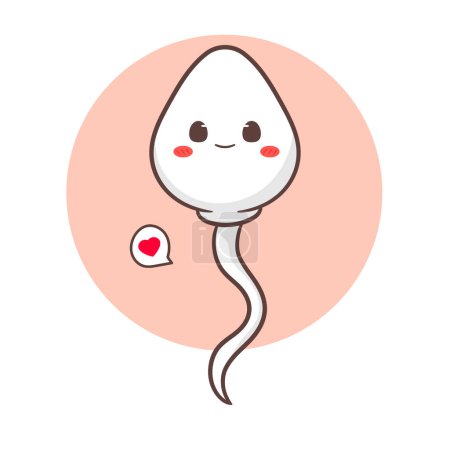 Illustration for Cute sperm cartoon character. Health concept design. Vector art illustration - Royalty Free Image