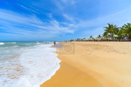 Téléchargez les photos : Plage brésilienne du nord-est, Trancoso - Nativos Beach, Porto Seguro - Bahia state.Tropical plage brésilienne pendant l'été. - en image libre de droit