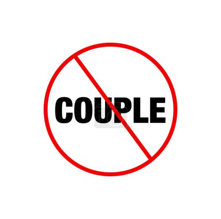 Téléchargez les illustrations : Couple interdit ici icône. couple marié interdit ici. - en licence libre de droit