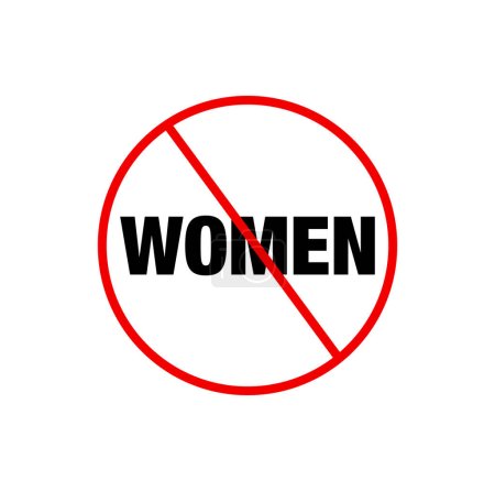 Illustration for No Women vector icon. Women banned vector icon. - Royalty Free Image