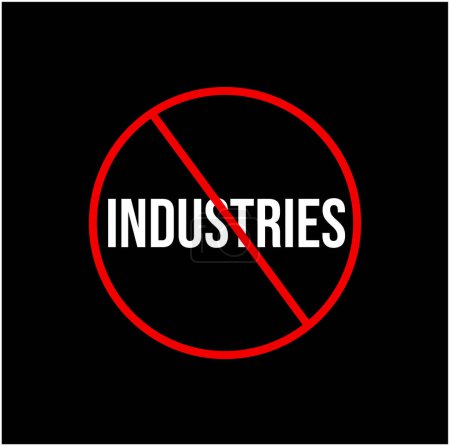 Téléchargez les illustrations : Industries interdites ici icône. usine banni icône vectorielle. - en licence libre de droit