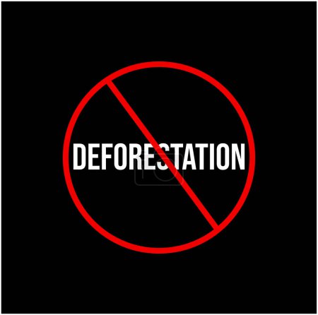 Illustration for Deforestation is not allow here icon. Deforestation banned icon. - Royalty Free Image