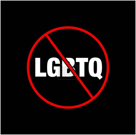 Ilustración de No hay icono LGBTQ. Icono vectorial LGBTQ prohibido. - Imagen libre de derechos