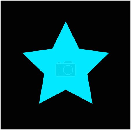 Illustration for Isolated Blue star on black color. Blur star on black. - Royalty Free Image
