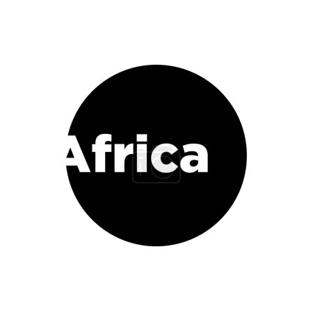 Ilustración de Tipografía del continente africano en redondo negro. África continente letras. - Imagen libre de derechos