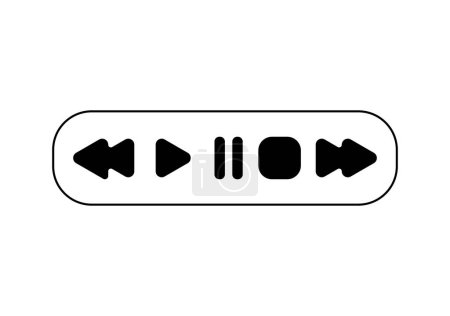 Ilustración de Iconos de botón de reproductor de vídeo. pausa, parada, símbolo reverso y delantero. - Imagen libre de derechos
