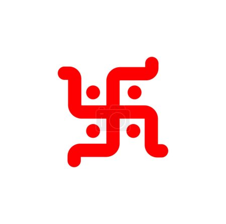 Ilustración de Símbolo vectorial hindú de la santa esvástica. Icono de esvástica roja. - Imagen libre de derechos