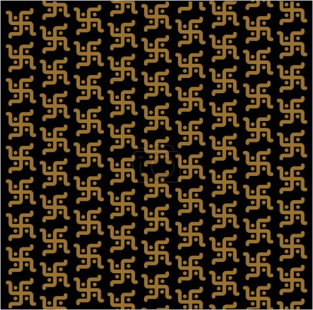 Ilustración de Esvástica dorada patrón icono vectorial en color negro. Santo fondo de esvástica. - Imagen libre de derechos