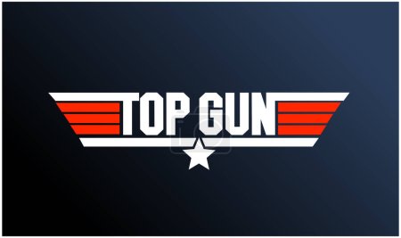Top Gun typography icon with two colors.