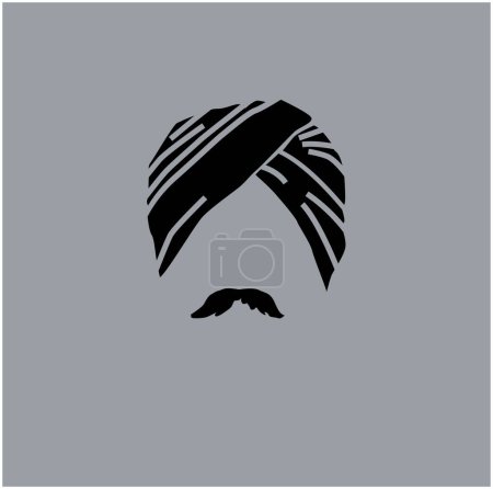 Illustration for Lala Lajpat Rai vector Face icon. Lala Lajpat Rai black white face graphic. - Royalty Free Image