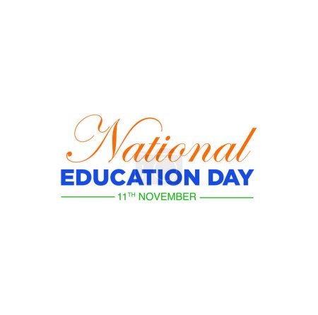 Illustration for National Education Day typography unit. Education day of India. - Royalty Free Image