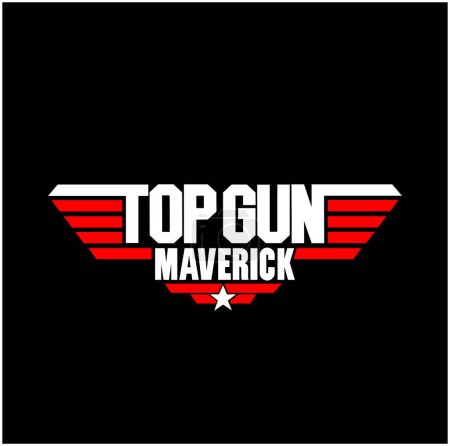Illustration for Top Gun Maverick typography icon with two colors. - Royalty Free Image