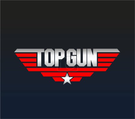 Top Gun Vektor Typografie Symbol. Topgun-Symbol.