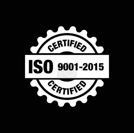 Illustration for ISO 2001 to 2015 certified company stamp. ISO certified stamp. - Royalty Free Image