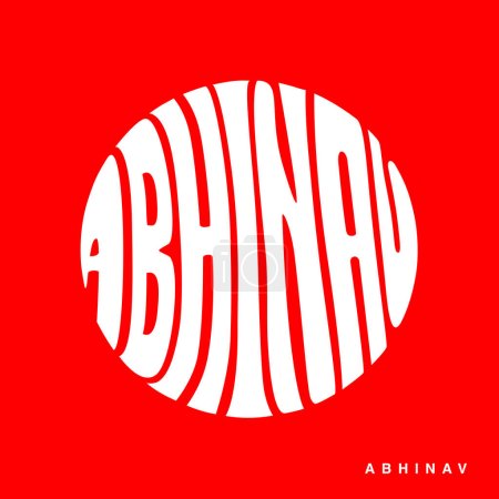 Illustration for Abhinav (Abhinav Indian name) written in round shape lettering. - Royalty Free Image