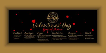Téléchargez les illustrations : Valentine's day special menu social media cover page. - en licence libre de droit
