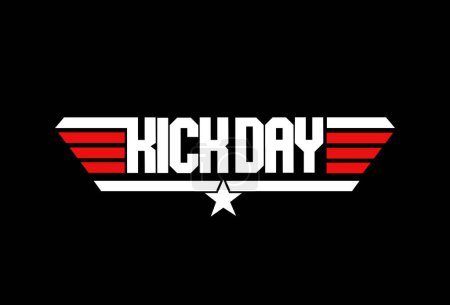 Illustration for Kick Day typography vector icon. Kick Day lettering. - Royalty Free Image