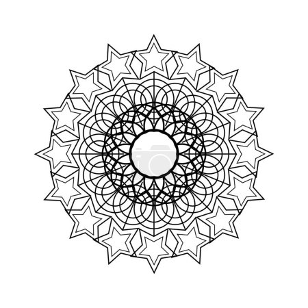 Téléchargez les illustrations : Abstract stars round mandala design - en licence libre de droit