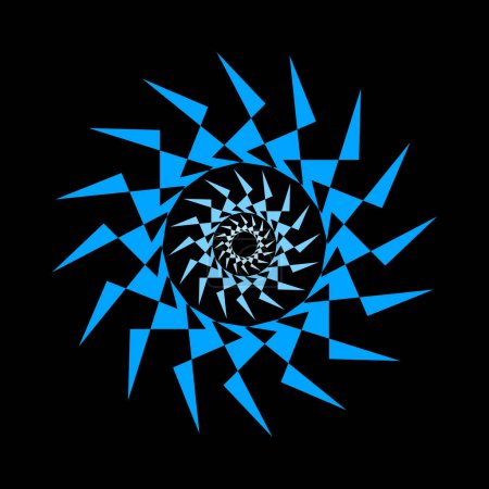 Ilustración de Un azul agudo monocromo vector de color mandala. - Imagen libre de derechos