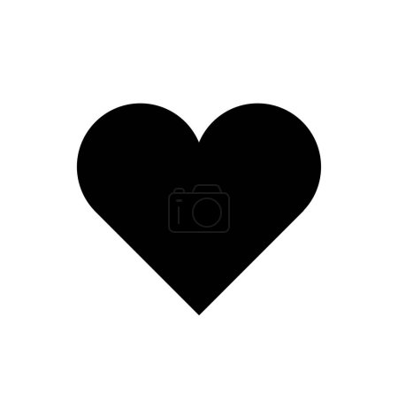 Téléchargez les illustrations : An isolated black love vector symbol. Black love heart. - en licence libre de droit