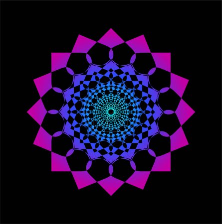 An Abstract Kaleidoscope round vector icon.