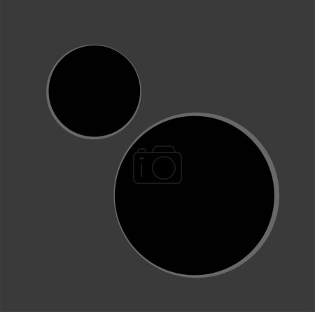 Deux trous noirs icône vectorielle. Monogramme de trou noir.