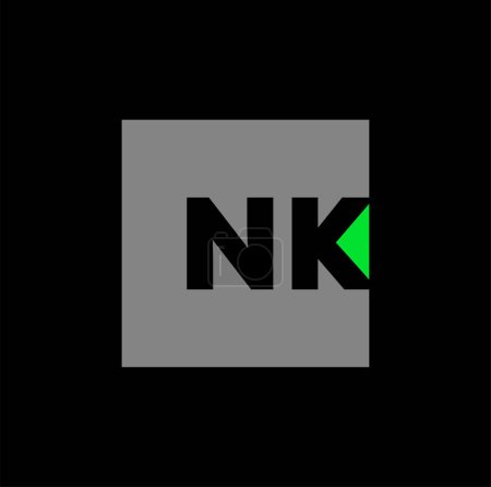 NK nombre de la empresa letras iniciales monograma.