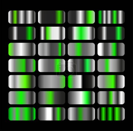 Ilustración de Plata y verde colores vector gradientes bloques. - Imagen libre de derechos