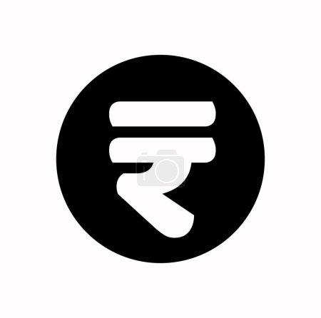 Ilustración de Rupas indias símbolo en forma redonda. Rupias indias. - Imagen libre de derechos