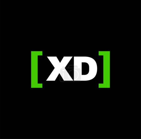 Illustration for XD company name initial letters icon. DX monogram. - Royalty Free Image