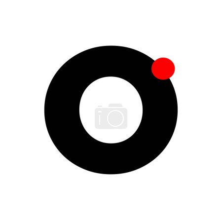 Téléchargez les illustrations : Lettre O avec un point rouge. Monogramme de la société O. - en licence libre de droit