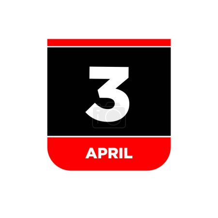 Téléchargez les illustrations : 3 avril icône vectorielle. Calendrier du 3 avril. - en licence libre de droit
