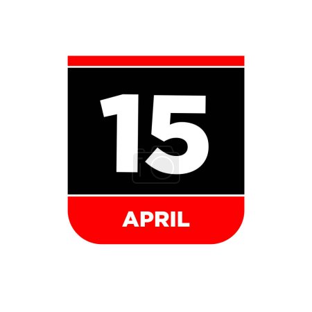 Illustration for 15th April calendar page icon. 15 Apr day. - Royalty Free Image
