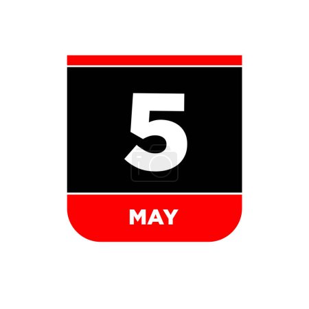 Illustration for 5th May calendar Vector page. 5 may day icon. - Royalty Free Image