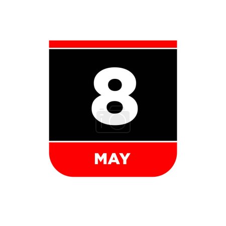 8th May calendar Vector page. 8 may day icon.