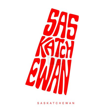 Saskatchewan Canadian map typography. Saskatchewan calligraphy.
