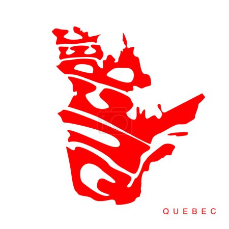 Ilustración de Quebec mapa tipografía arte. Letras de Quebec. - Imagen libre de derechos